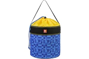 Remobia Hicol Toy Storage Organizer Basket Bag with Drawstring for Buliding Bricks, Blockets,Puzzles,Playroom Cinch Bucket Carrying Bag with Handle (Blue)