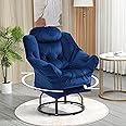 LayBurst Swivel Lounge Chair,Lazy Chair,Comfy Chair with Soft Suede Fabric and Steel Frame,500lbs Capacity,Easy to Install (Dark Blue)