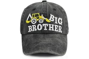Big Brother Tractor Hats for Boys, Funny Cotton Embroidered Tractor Kids Baseball Cap