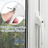 mwellewm 2Pcs UPVC Window Handle Lockable 43mm Spindle White Espag view 3