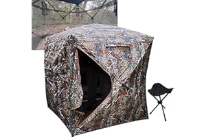 LIFRTRIBE Hunting Blinds Ground 270° See Through with Silent Magnetic Door & Sliding Windows,Portable Durable Hunting Tent for Deer & Turkey Hunting,2-3 Person Pop Up Ground Blind