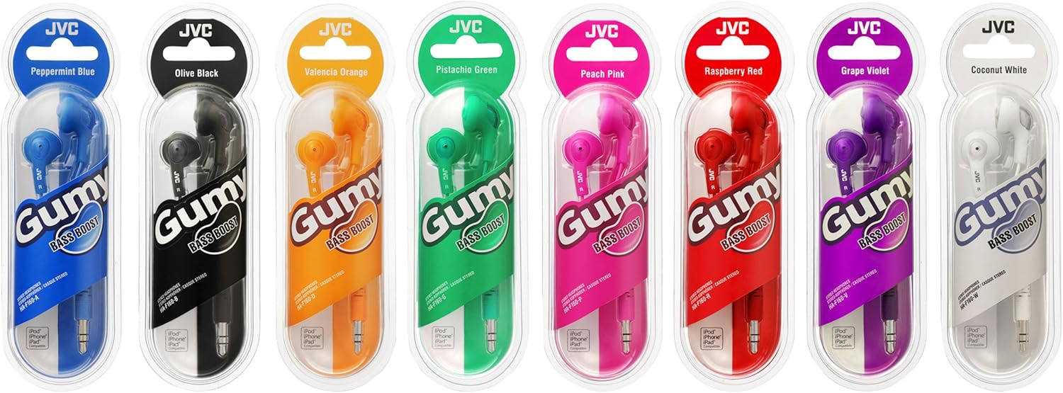JVC Gumy In-Ear Wired Headphones Earphones Compatible with iPod, iPhone, Samsung - Red - Image 5