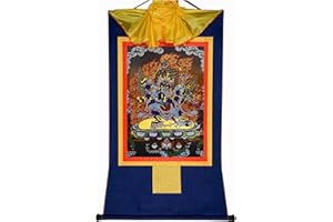 Gandhanra Tantric Tibetan Buddhist Thangka Wall Hanging,Dorje Phurba Vajrakilaya Thangka,Hot Stamping Brocade Buddhist Tapest