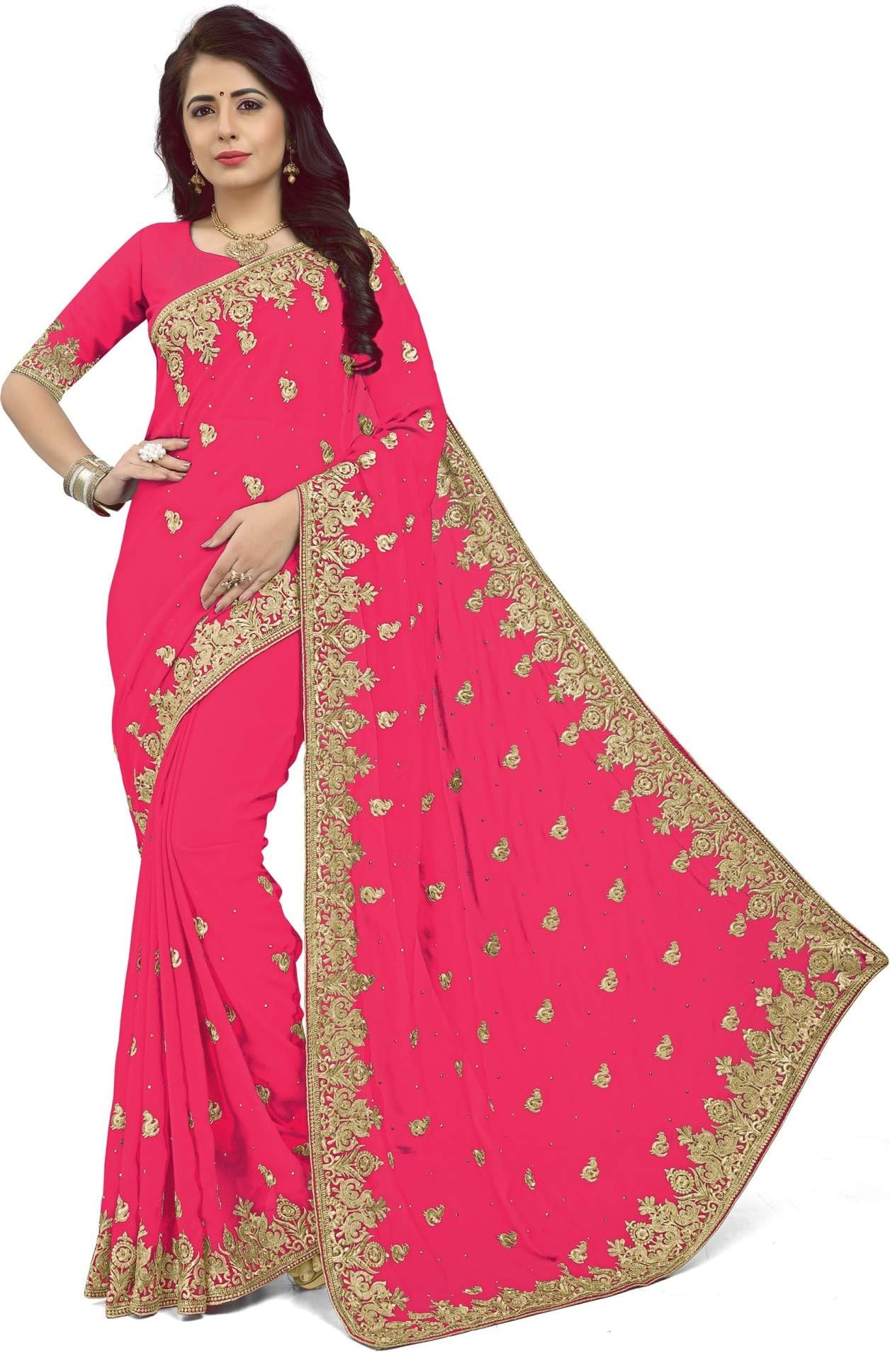 Women Georgette Fabric Saree (SUNS3249-All_Multi)