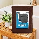 Utopia Towels 4 Piece Bath Towel Set 69x137 cm 100% Ring Spun Cotton Brown view 6