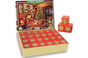 CARDFUN Christmas Advent Calendar 2024, Jigsaw Puzzles 1000 Pieces Christmas Gifts for Women Men Kids Puzzles for Adults Kids Stocking Stuffer Christmas (Puzzles)