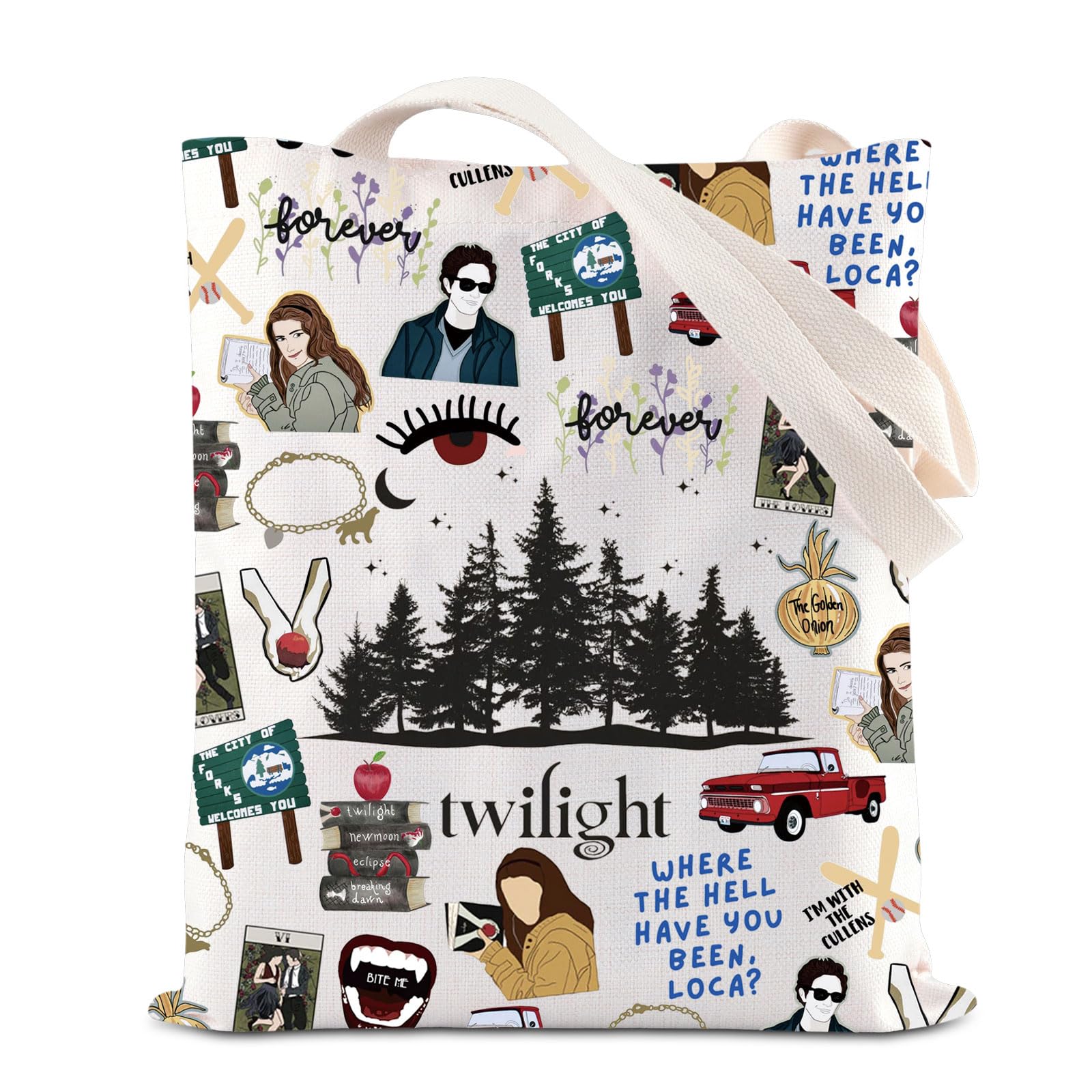 Twilight Edward's Girl Forks Vampire Lover Tote Bag - City Of Forks Inspired Gift