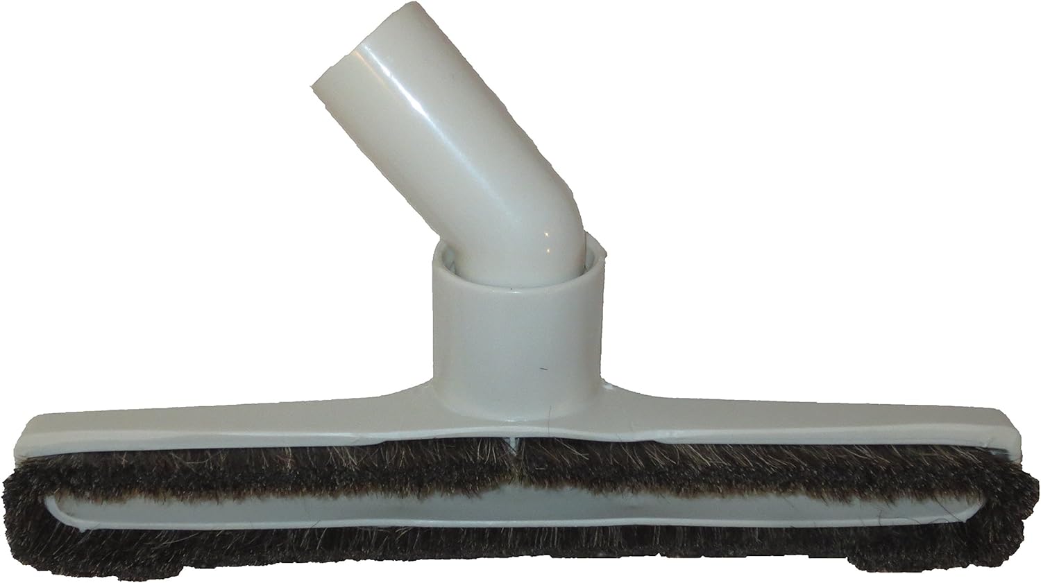 White 10 Inch Plastic Floor Brush with Horse Hair Bristles Tool Attachment Fits 1.25 Inch Vacuum Cleaner Wands, Wide Cleaning Path -