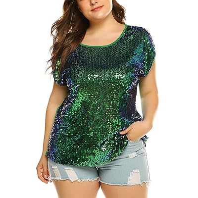 green sequin top plus size