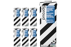 SPROUD Vegan Pea Protein Milk - Unsweetened - 1 Litre (Pack of 6) - Plant-Based Long Life Alternative - Lactose, Gluten, Dair