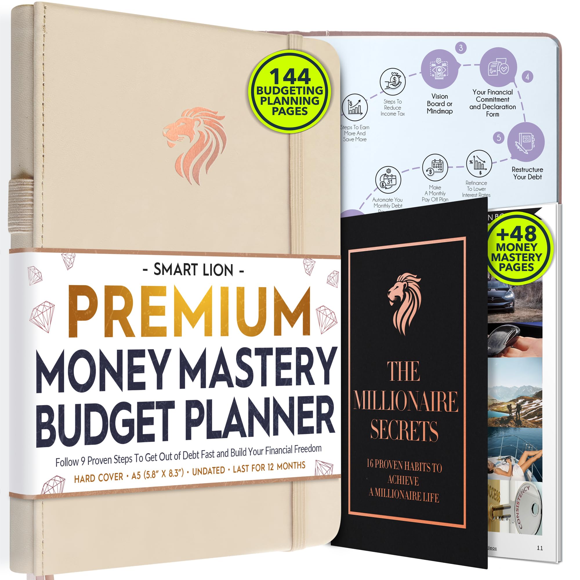 Financial Planner - Monthly Budget Planner & Monthly Bill Organizer | A 12-Month Journey to Financial Freedom | Bill Payment Tracker Organizer, Debt, Expense Tracker & Money Saving with Pockets