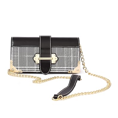 MultiZone Trendy Crossbody Sling Bag for Women Girls Checkered Design Formal Party Clutch Purse Perfect Travel Accessory