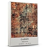 Carmel Map Poster, Indiana Map Art Poster, Map