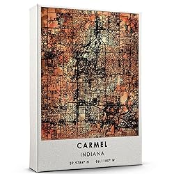 Carmel Map Poster, Indiana Map Art Poster, Map