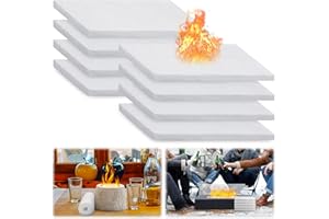 WARMFARM Pack 8 Ceramic Wool Wick for Tabletop Fire Pit Extended Burn Time, Ceramic Wool Sponge Insulation Ethanol Fireplace Fuel Wick Sponge for Tabletop Alcohol Fireplaces (8INx6IN)