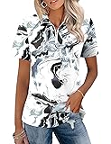 LOMON Argyle Golf Polo Shirts for Women Lightweight