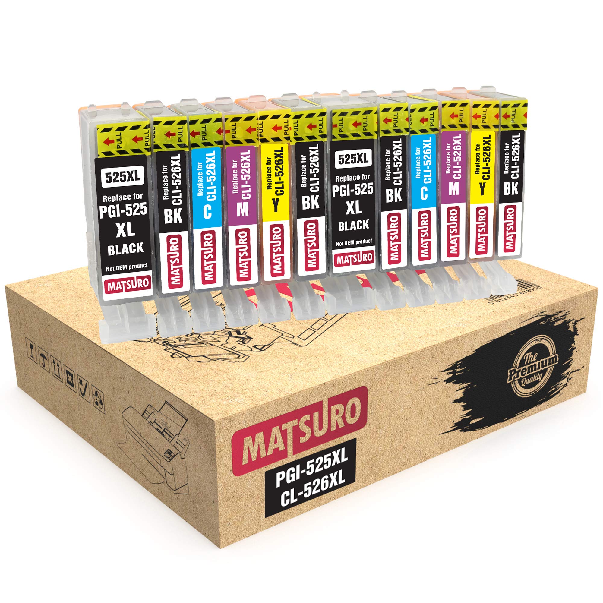 Matsuro Original | Compatible Ink Cartridges Replacement for CANON PGI-525 CLI-526 525 526 (2 SETS with Grey)