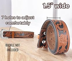 F&L CLASSIC Western Belt without buckle for men