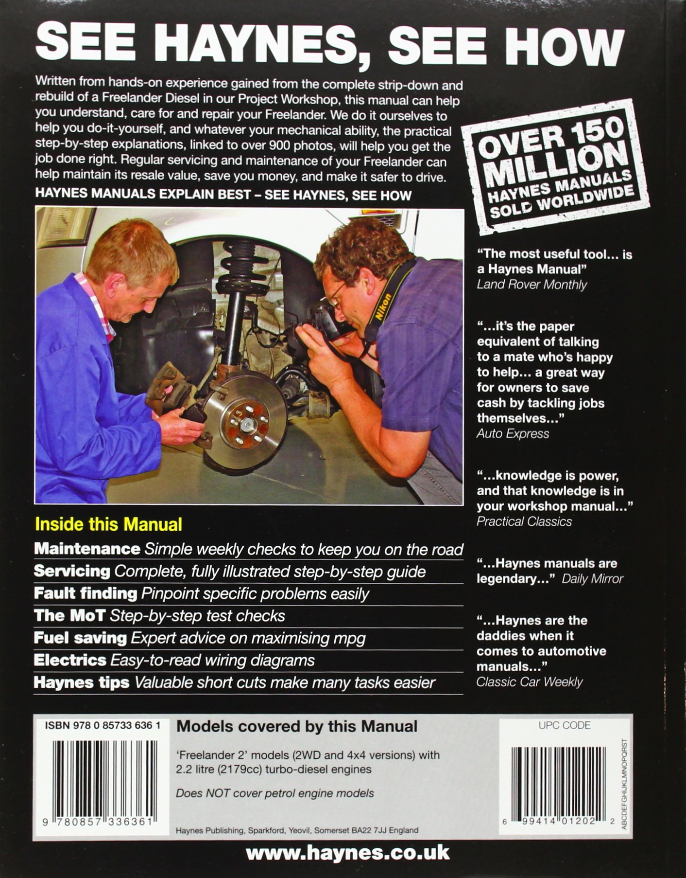 Land Rover Freelander (Nov 06 - 14) Haynes Repair Manual: Amazon.co.uk:  Anon: 0737382100867: Books