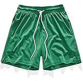 AIMPACT 7" Mens Mesh Shorts Athletic Basketball Shorts Double Layer Gym Workout Shorts with Pocket Drawstring