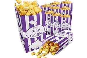 CUSINIUM 1oz Purple Paper Popcorn Bags (100-pack) - Carnival Theme - Customizable