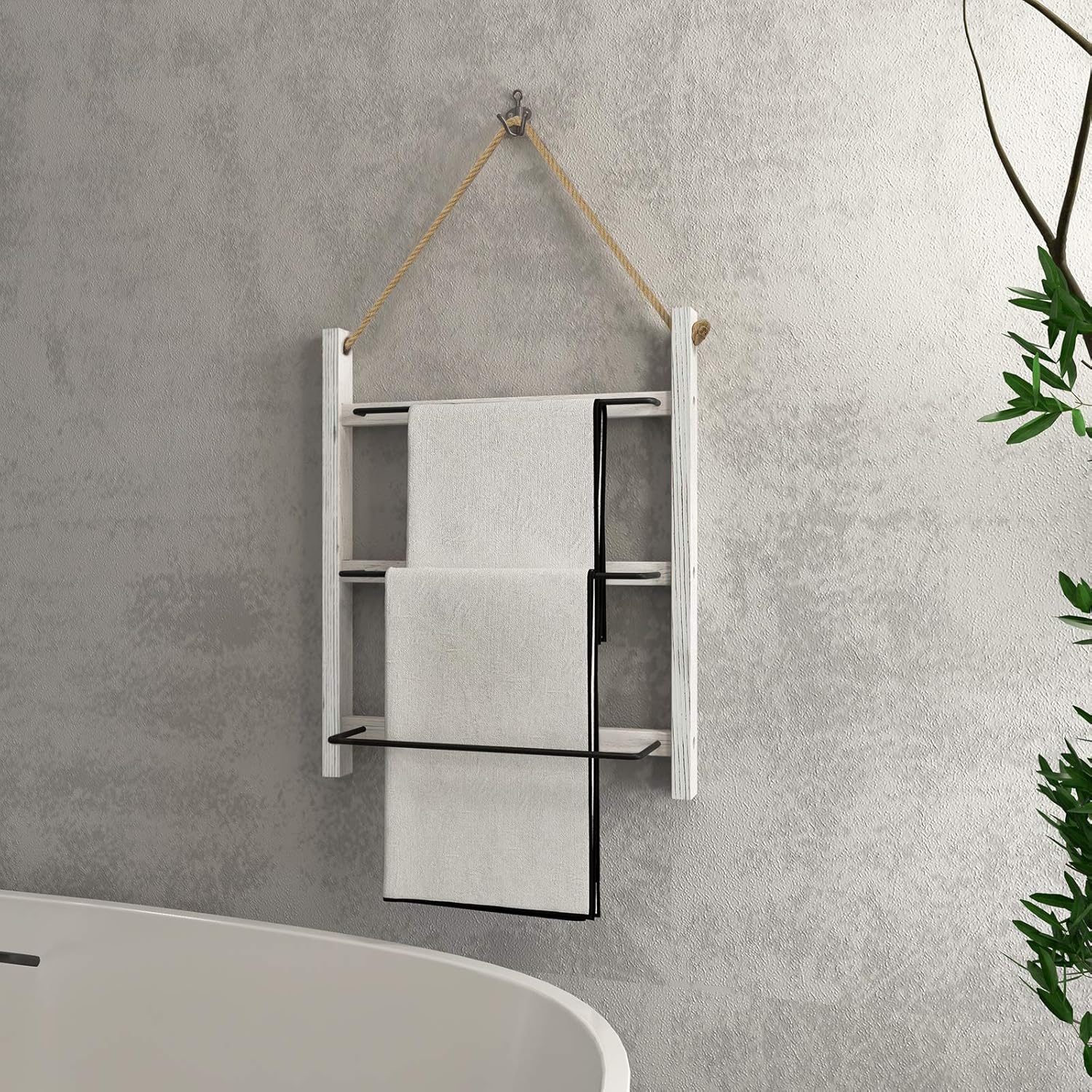 OROPY Toallero de Pared de 50 cm de Ancho, 3 Niveles Escalera ...