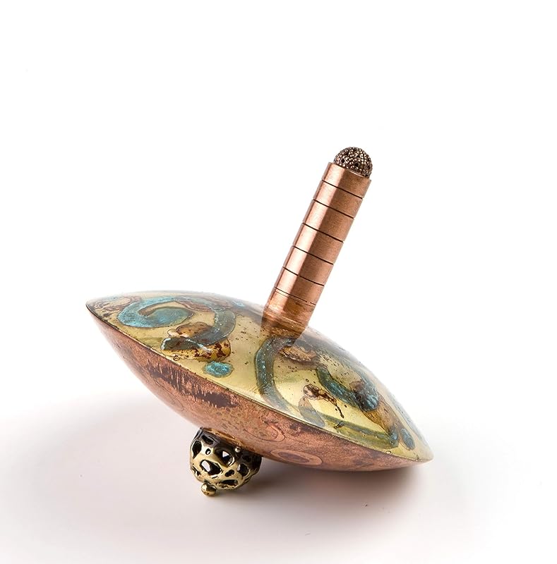 Colourful Metal Hanukkah Large Dreidel Spinning Top, Jewish Gift Collector Artisan
