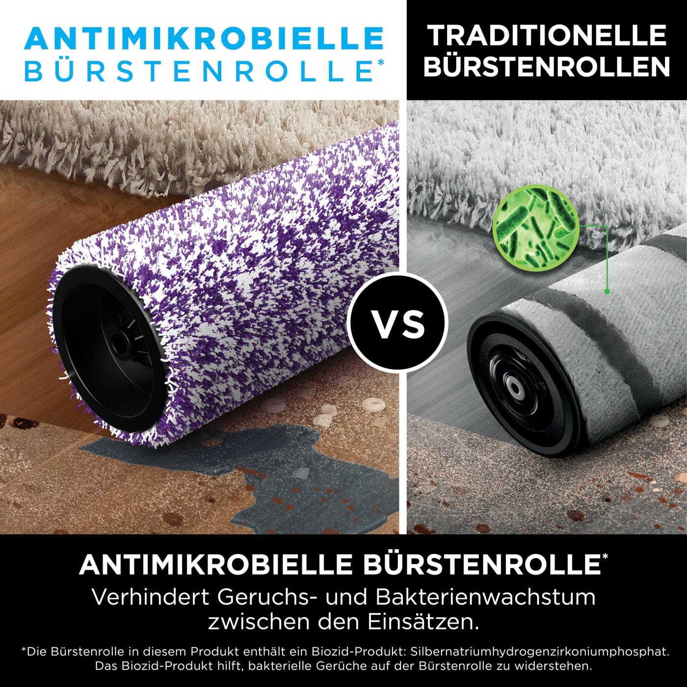 Shark HydroVac Kabelloser Nass Trockensauger mit antimikrobieller Bürstenrolle, Mehrzwecklösung geruchsneutralisierend, selbstreinigender Bodenreiniger, saugt & wischt, Grau WD210EU 5