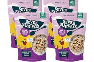Seven Sundays Muesli Cereal, Wild and Free Blueberry Chia Buckwheat, 32 Oz Bag (Pack of 4), Gluten Free, 0g Refined Sugar, Enjoy Warm, Cool or as Overnight Oats