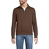 Lands' End Men's Long Sleeve Fine Gauge Cotton Quarter Zip Sweater