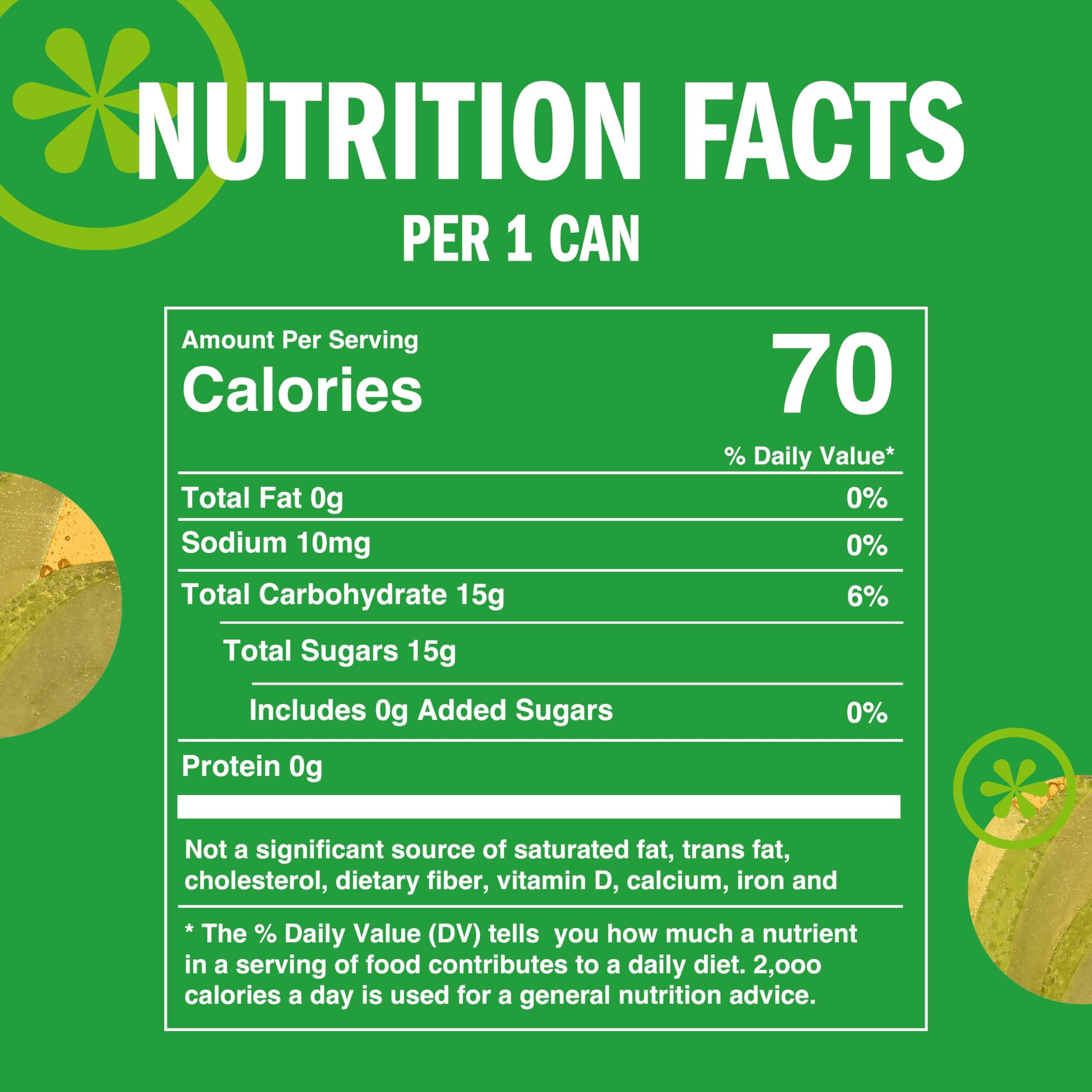 IZZE Sparkling Water Juice Beverage Blend, Apple, No Sugar Added, 8.4 FL OZ, 24 Cans