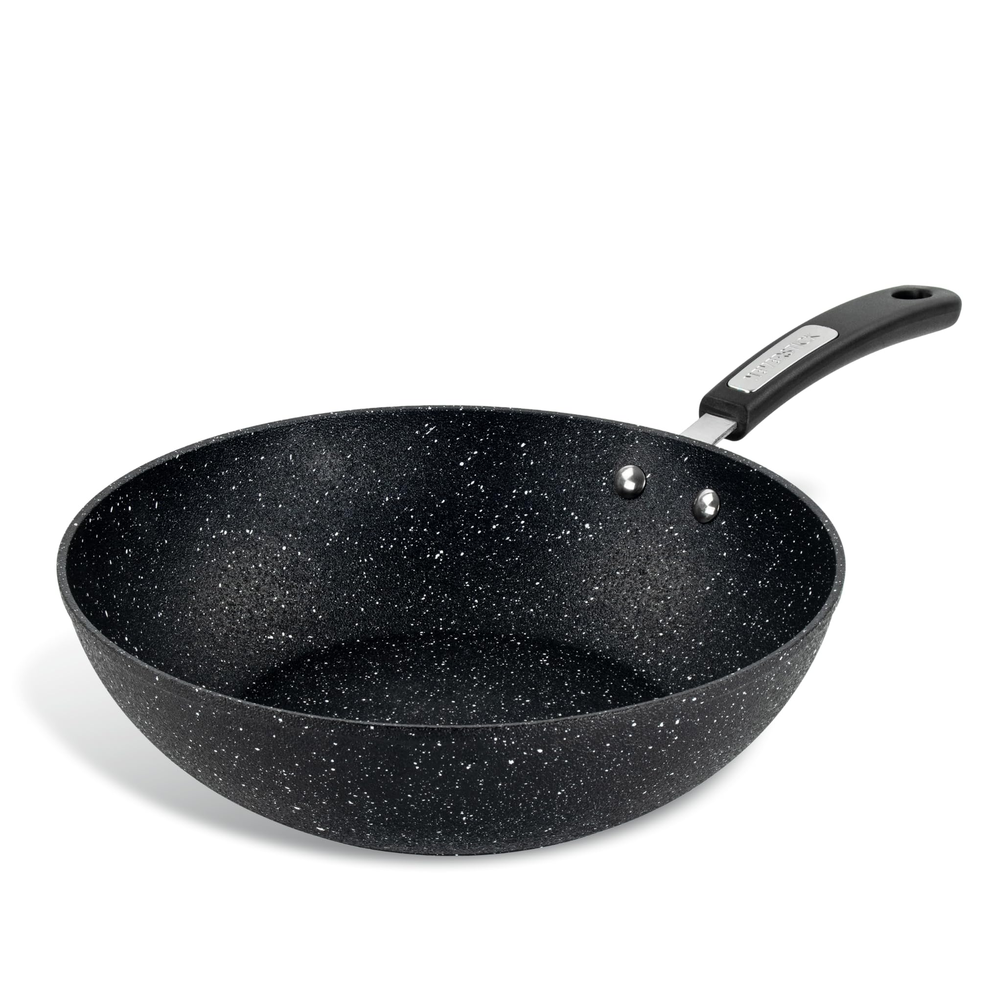 Scoville NEVERSTICK 28cm Wok Pan, Non Stick Wok for Stir-Frying, Suitable for All Hobs Including Induction, Perfect for Rice & Noodle Dishes, Deep Stir-Fry Pan, PFOA Free, Aluminium, Black