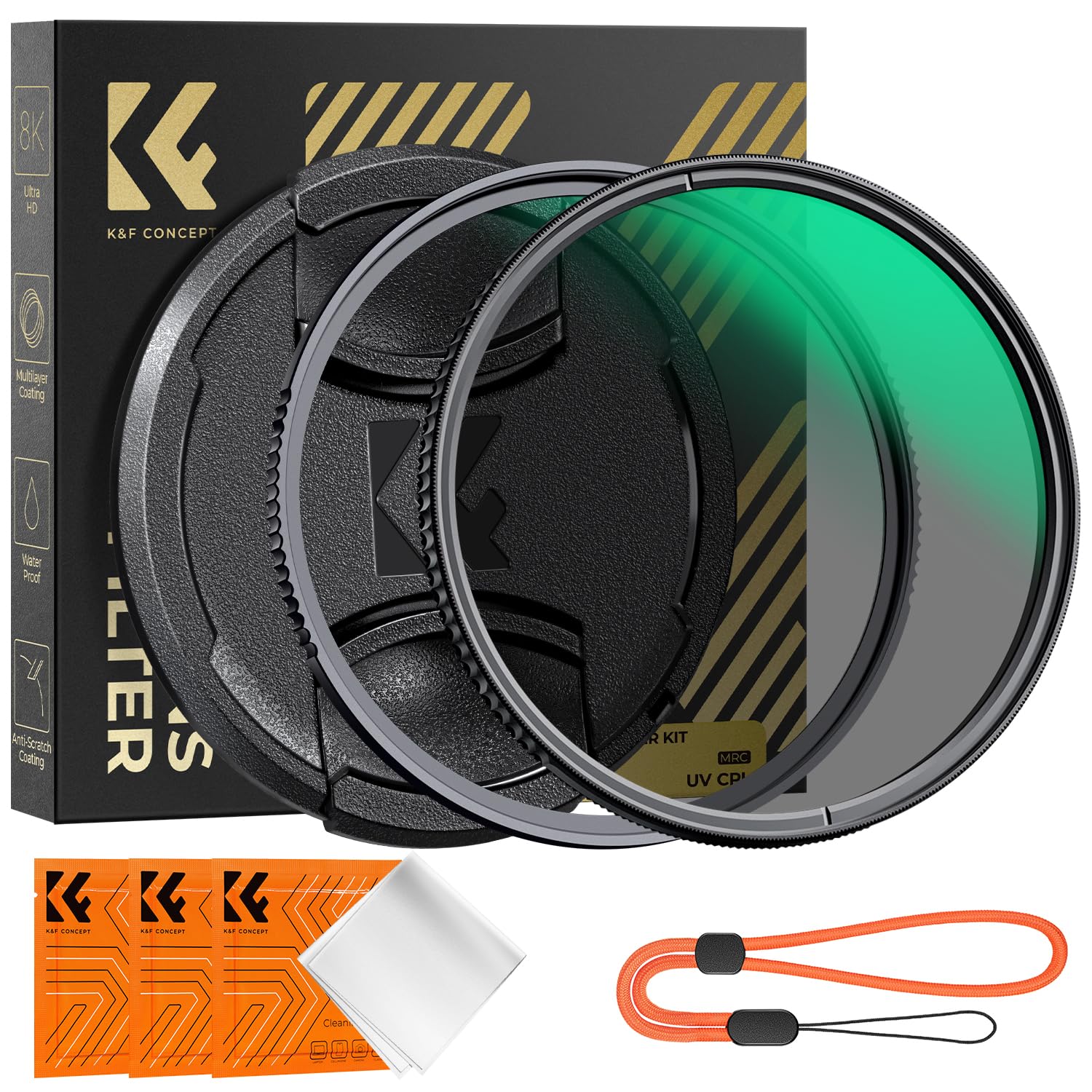K&F CONCEPT 55MM UV Filter & CPL Polarising Filter Kit, MRC HD Anti-reflection Scratch-resistant Multi-coated, with Lens Cap (Nano-X Series)