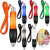 Tenare 5 Big Fat Pens for Arthritis Hands, Yellow, Blue, Red, Green, Black | 10 Blue Extra Refills, Wide Grip Thick Ballpoint with Rope, Handwriting Aids for Parkinson, Tremor, Carpal Tunnel, Elderly