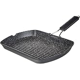 Ilsa Marmorella Grill Pan, Die-Cast Aluminium, Black