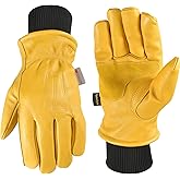 Wells Lamont Men's HydraHyde Leather Winter Work Gloves | Water-Resistant | Insulated | Large (1202L)