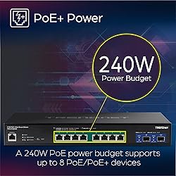 TRENDnet 10-Port Multi-Gig Web Smart PoE+ Switch, 8