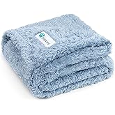 PetAmi Dog & Cat Blanket - Fluffy Soft, Sherpa Fleece, Calming, Washable, Blue, Medium 29x40