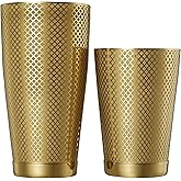 Barfly Diamond Lattice Shaker Set, Gold Plated