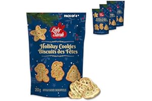 Lady Sarah Holiday Cookies, Festive Shaped Biscuits with Colorful Sprinkles, 4 x 263g (1kg) - Perfect for Christmas & Holiday