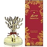 Aronica Christmas Diffuser - Hollyberry Scent, Burgundy Decorations Red Reed Diffuser, Cinnamon Smell Decor Apartment, Secret Santa Winter Scented Aromas Home, Modern Shelf Accents
