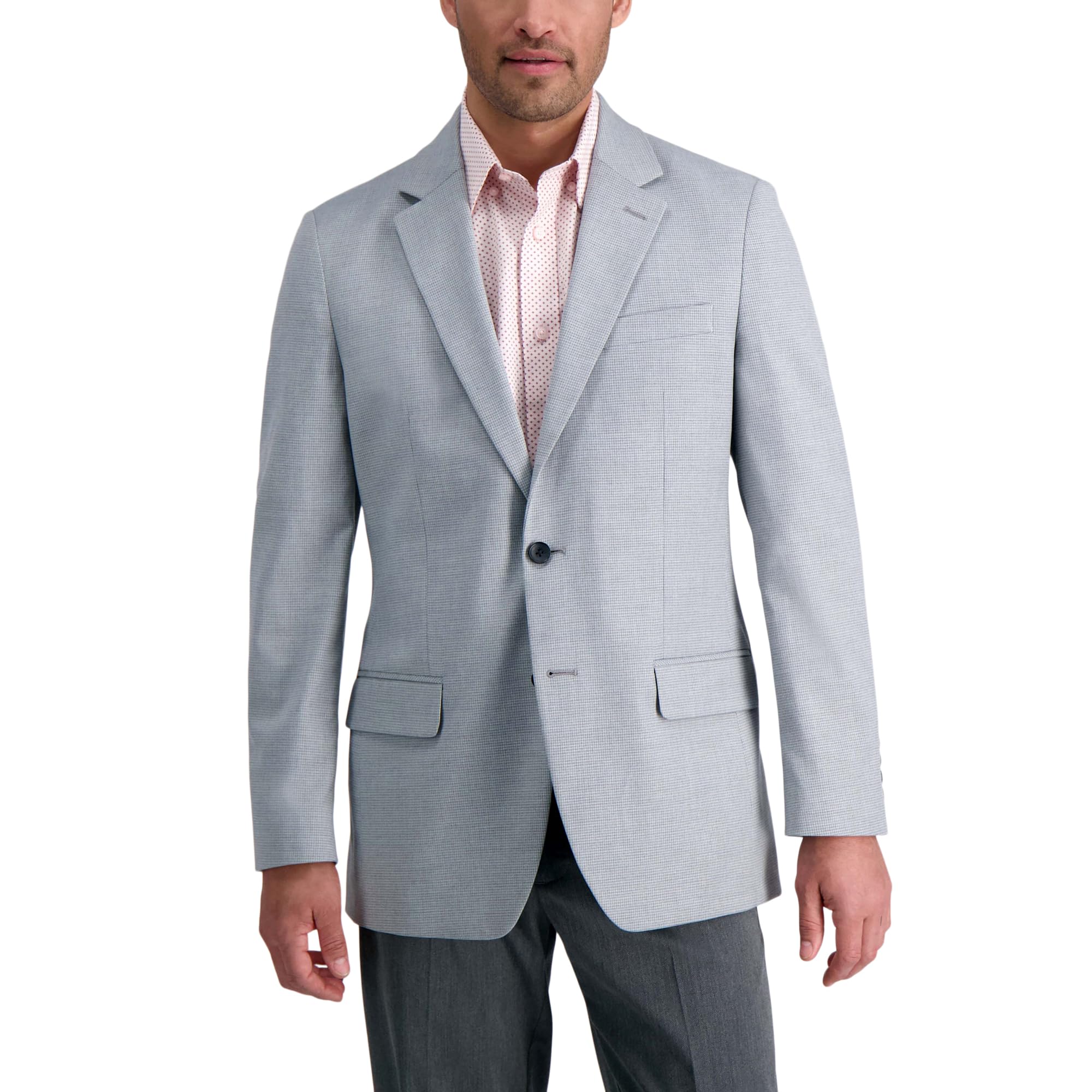 Haggar J.M Tailored Fit Mini Dobby Sport Coat Blazer Silver