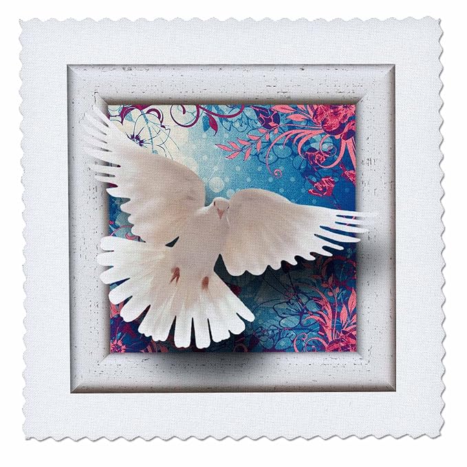 3dRose qs_128928_4 Beautiful White Dove Framed Art with