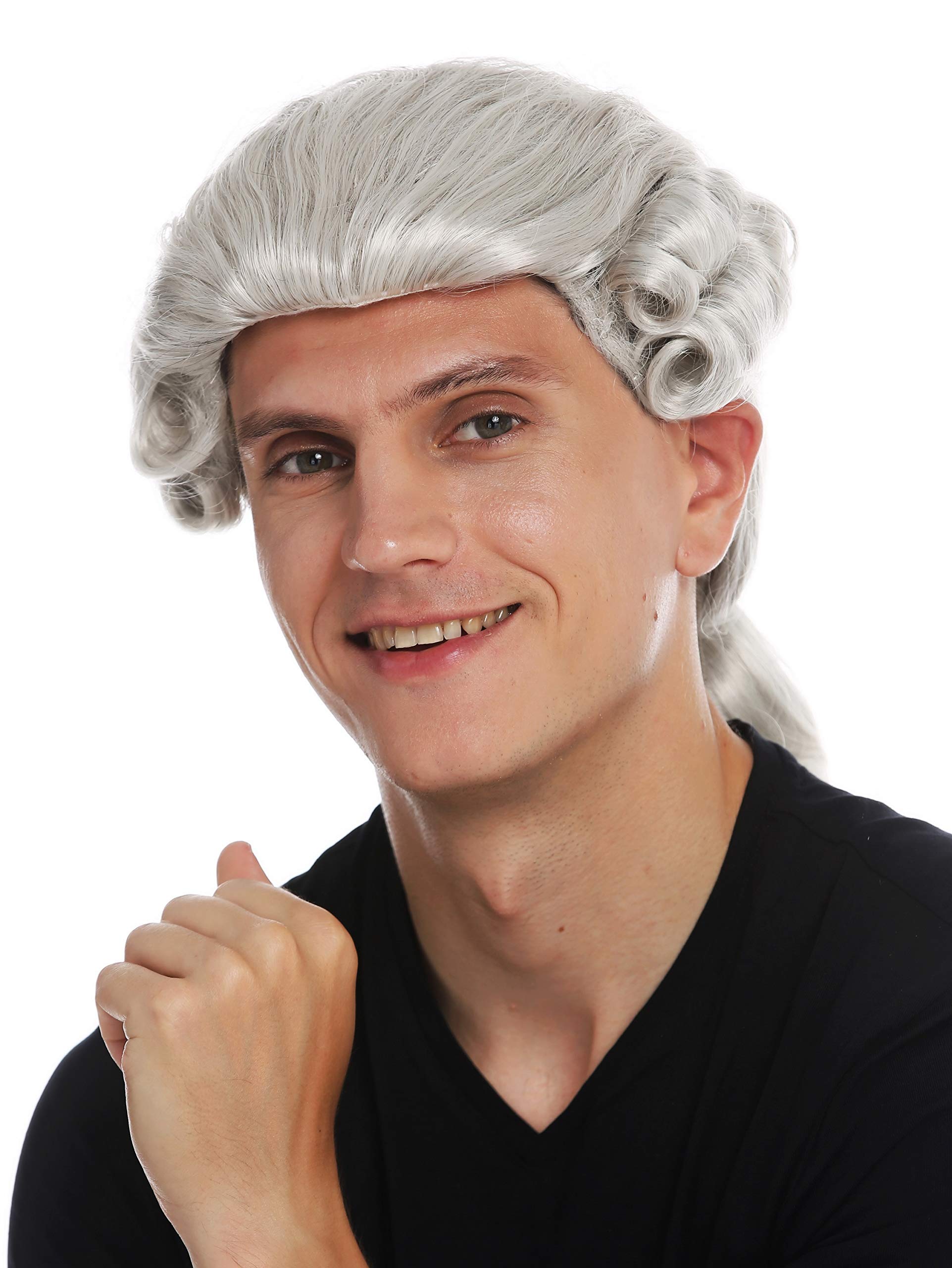 WIG ME UP - VK-31-59 wig men man historic baroque renaissance light grey braid noble man