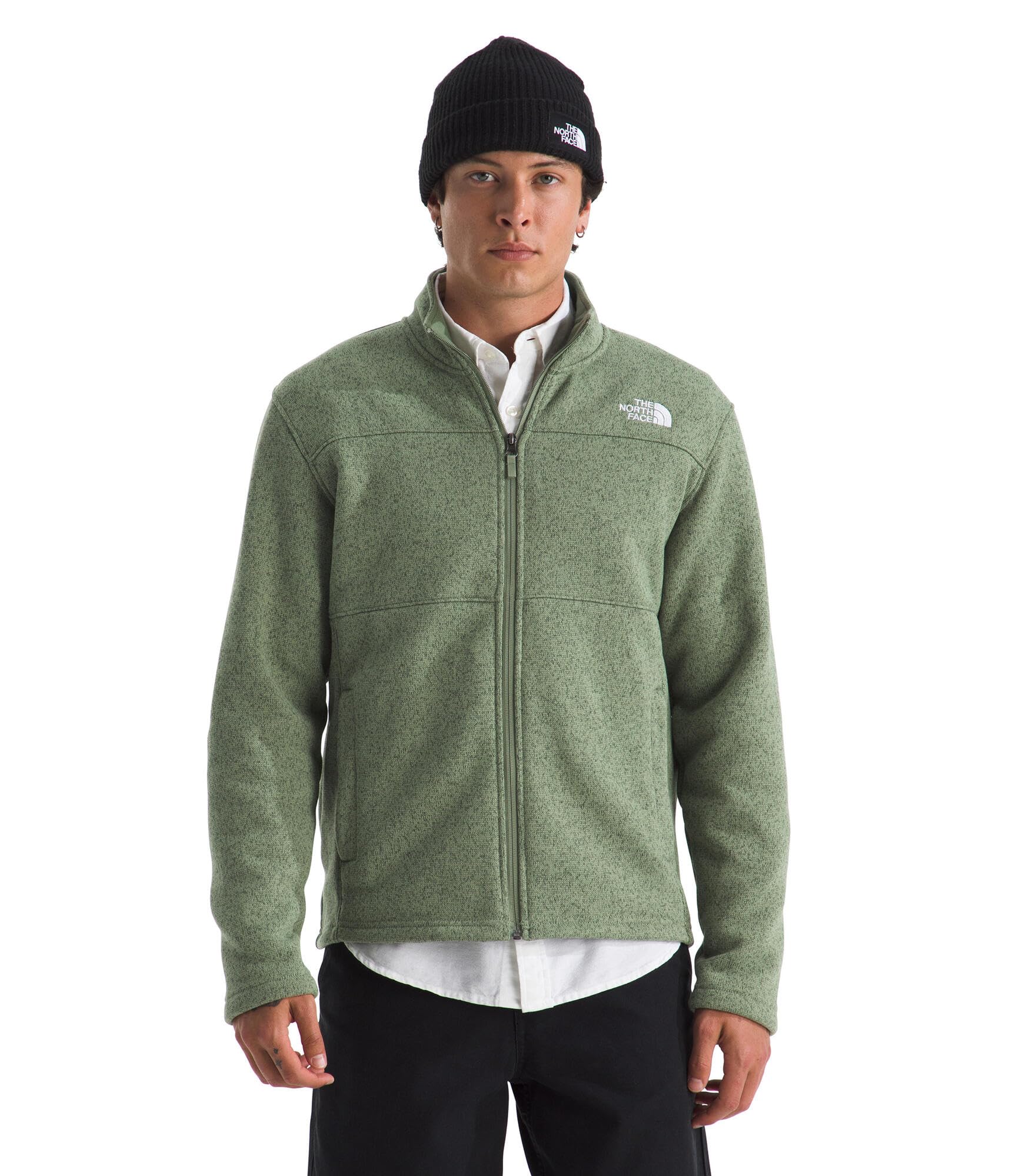 The North Face Men’s Gordon Lyons Full Zip Jacket | Cold Weather Top with Zippered Hand Pockets, Bark Mist Heather, XX-Large
