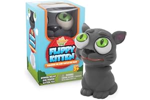 IPIDIPI TOYS Flippy Kitten Eye Popping Cat - Squishy Squeeze Toy for Stress Reduction - Funny Sensory Fidget for Boys and Girls - Great for Kids with Autism and ADHD