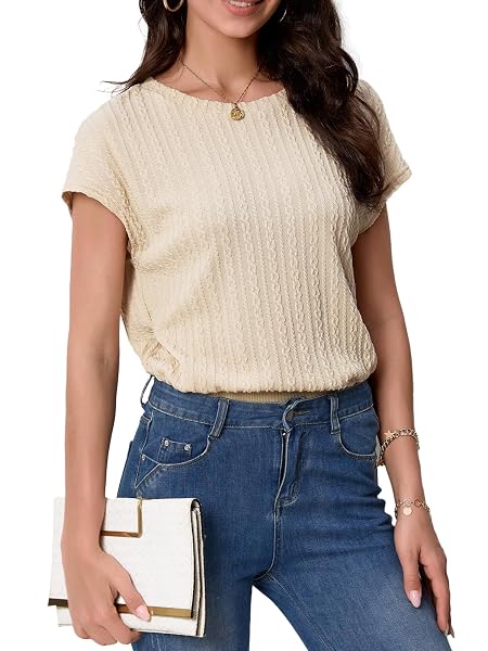CFLHN APRICOT TOPS FOR WOMEN DRESSY CASUAL BUSINESS OUTFIT CASUAL CAP SLEEVE SWEATER TOP S