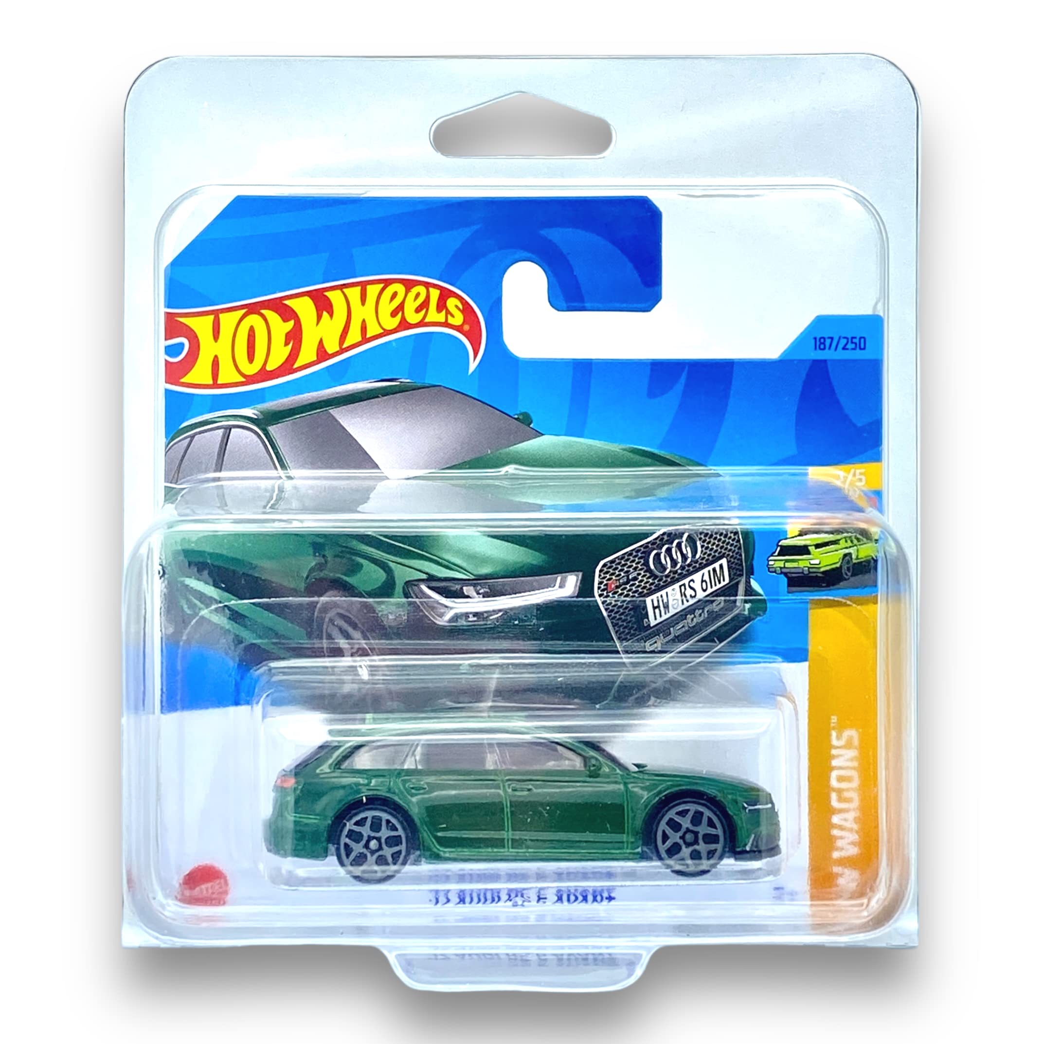 Hot Wheels '17 Audi RS 6 Avant (Dark Green) 1/5 HW Wagons - 2023-187/250 (Short Card) - COMES IN A KLAS CAR KEEPER PROTECTIVE COLLECTORS CASE - HKH69