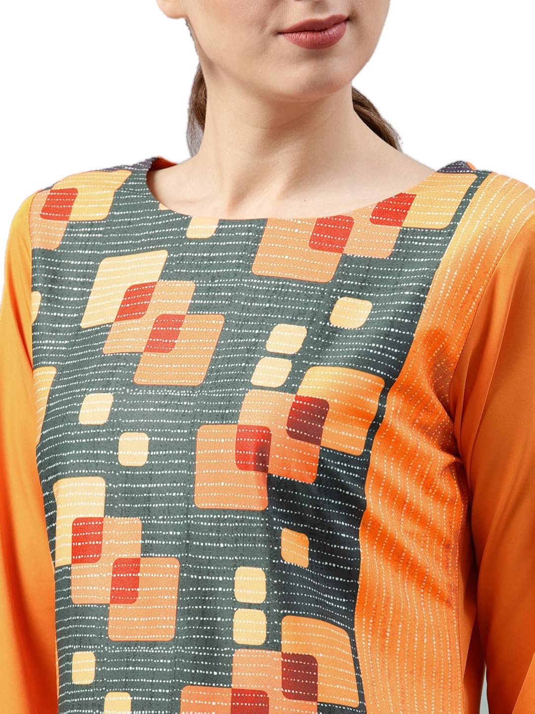 vaamsi crepe digital printed kurti(vpk1537_orange_free size)