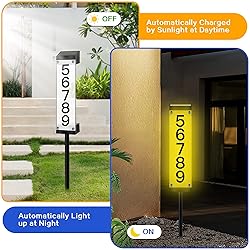 Tomskiko Solar House Numbers for Outside, Lighted
